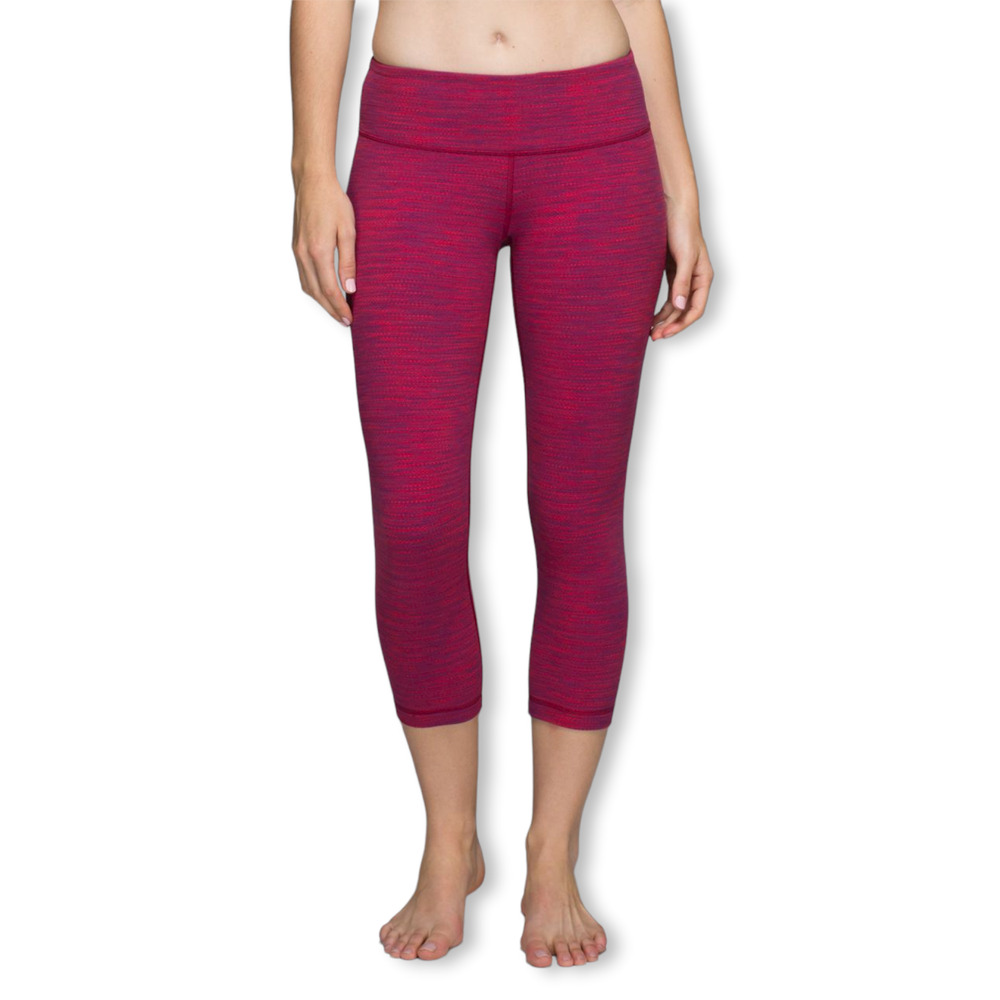 Lululemon Wunder Under Crop II Legging SIZE 4 Berry Jacquard Dye Yoga Pants